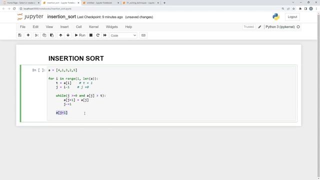 Insertion sort algorithm in python and java смотреть онлайн
