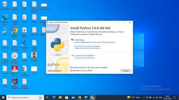 How to download and Install Python 3.6.8