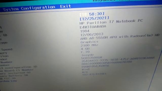 Advanced settings /расширенные настройки биоса hp pavilion 17-e020dx insyde h20 f.39 rev.хз смотреть онлайн