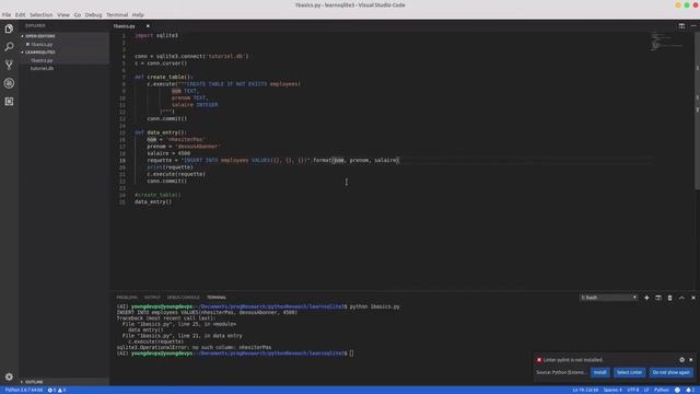Tutoriel Python SQLite : Crashcourse - Création d'une base de données, exécution des requêtes (CRUD смотреть онлайн
