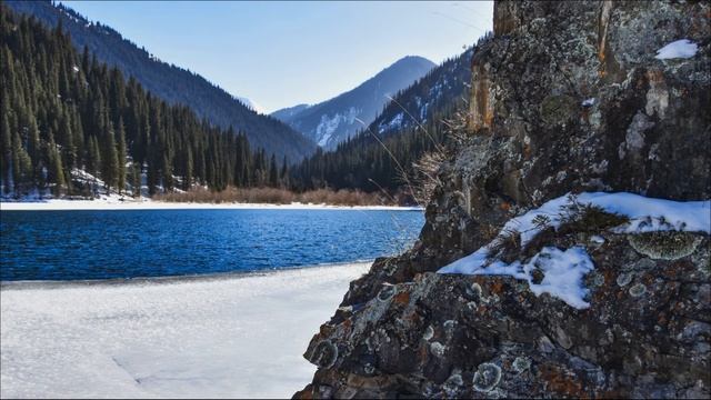 Озеро Кольсай зимой | Штольня близ озера