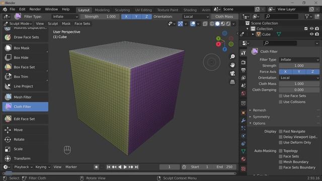 66. Blender. Mesh Filter, Cloth Filter | Фильтры (Sculpt mode) смотреть онлайн