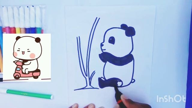 как нарисовать милую панду/dessiner un joli bébé panda/draw cute baby panda/#pandapainting ,#panda смотреть онлайн