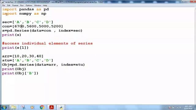 CLASS XII (INFO.PRAC.) CHAPT -PYTHON PANDAS -1 (PART II) смотреть онлайн