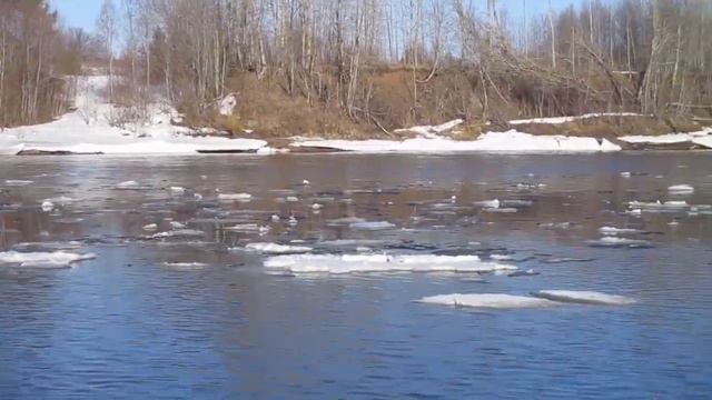 Река Онега. Ледоход15 апреля. смотреть онлайн