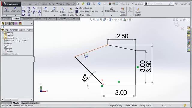 Tech Tip: SOLIDWORKS 2015 Tutorial - Improved Angle Dimensioning смотреть онлайн