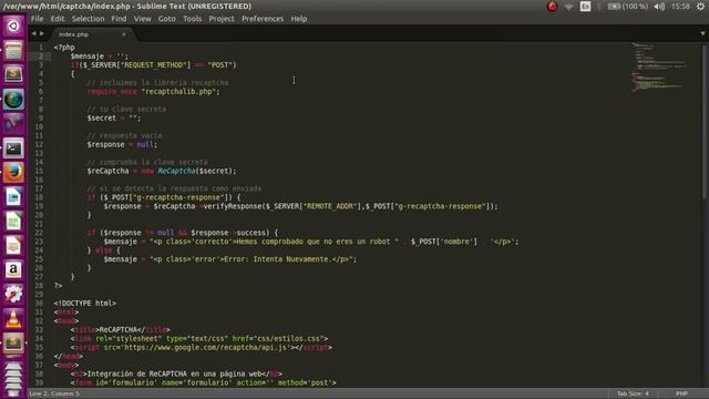 captcha con reCAPTCHA en PHP смотреть онлайн