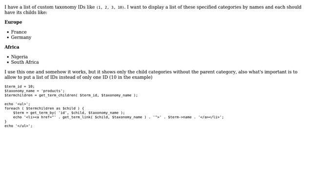 Wordpress: Display a list of certain categories by ID смотреть онлайн