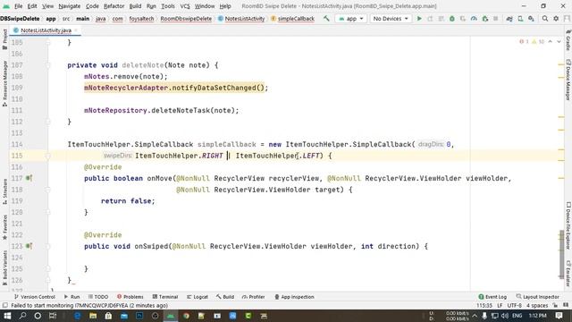 Implement Swipe to Delete RecyclerView Item in Android Studio | Swipe Delete with Source code смотреть онлайн