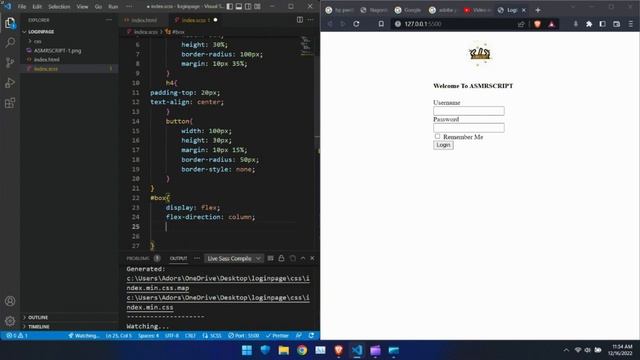 Build Responsive login page with html and scss смотреть онлайн