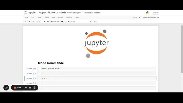 Jupyter Notebook - Mode Commande 3/4 : Passer de Code à Markdown смотреть онлайн