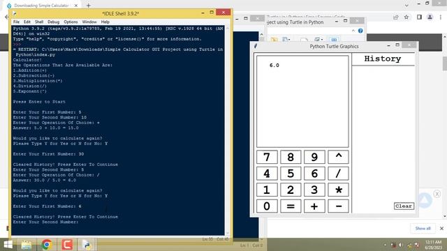 Simple Calculator GUI Project using Turtle in Python смотреть онлайн