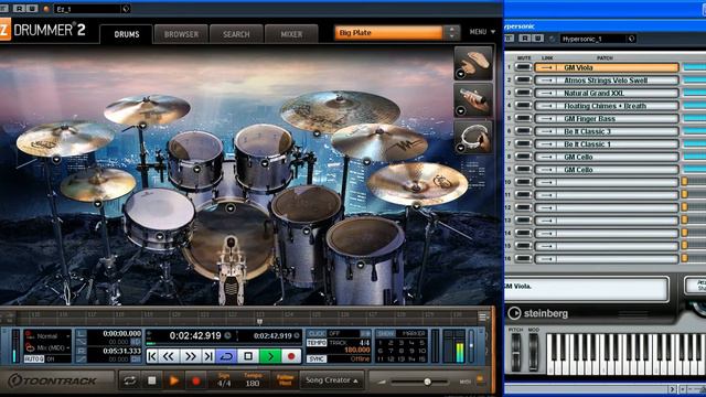 EZdrummer 2 Rock Solid! + Steinberg Hypersonic 2