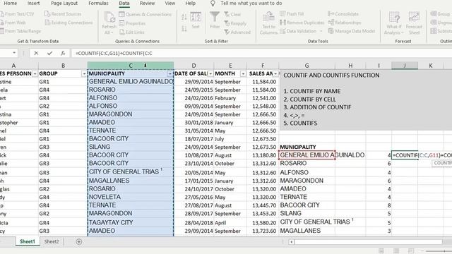 How to use COUNTIF and COUNTIFS Excel Function (Tagalog Tutorial) смотреть онлайн