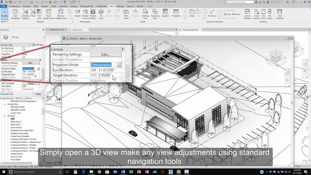 Revit 2019: View Projection Modes смотреть онлайн