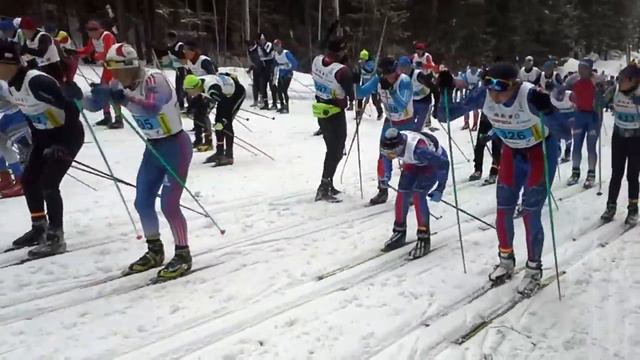 Международный лыжный марафон "Европа - Азия" 2014 СТАРТ смотреть онлайн