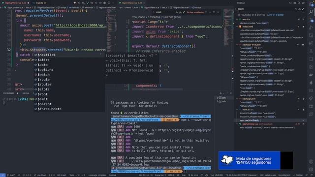 Continuamos con el proyecto de Vue 3 y NodeJS смотреть онлайн