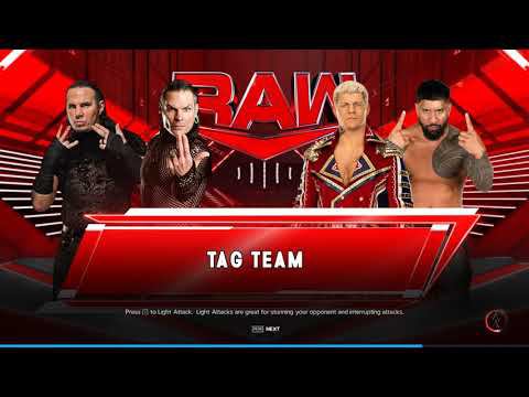 WWE2K23 Hardy Boyz vs Cody Rhodes & Jey Uso Tag Team Match смотреть онлайн