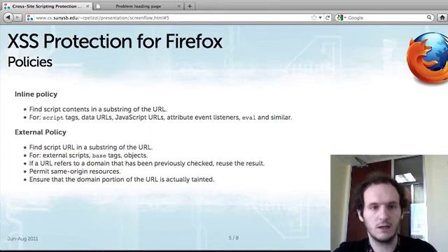 Cross-Site Scripting Protection for Firefox [Mozilla Intern Presentation 2011] смотреть онлайн