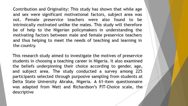 Motivation for Preservice Students to Choose a Teaching Career by Gender, Age, and Subject Area in смотреть онлайн