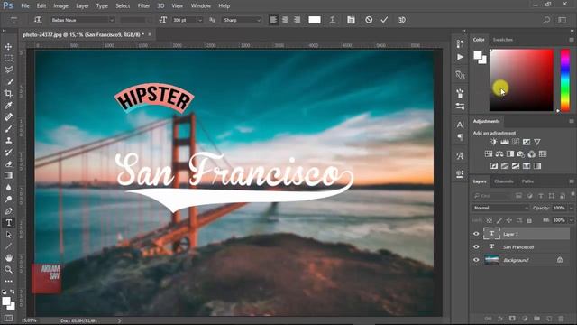 Adobe Photoshop - Hipster Logo Design смотреть онлайн