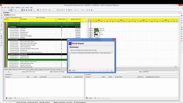 Import Activities Relationships from Excel to Primavera P6 смотреть онлайн