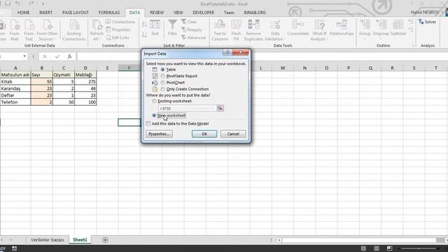 55 dərsə Excel: Dərs 21.2 - Exceldə SQL-dən məlumatları import etmək смотреть онлайн