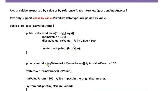 Java primitive are passed by value Explain смотреть онлайн