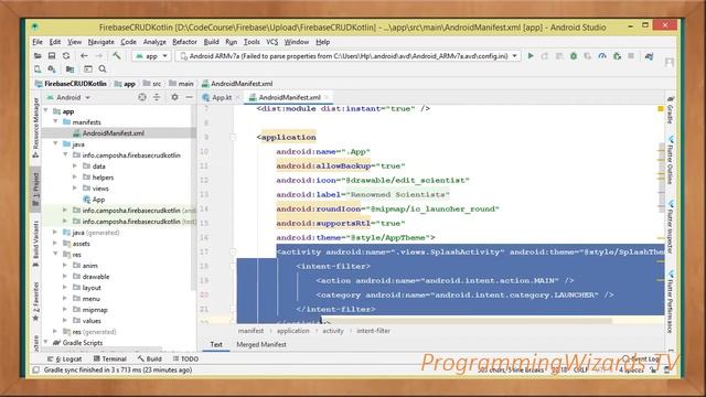 Android Projects S2E5: Kotlin Firebase CRUD - Our Application Class смотреть онлайн