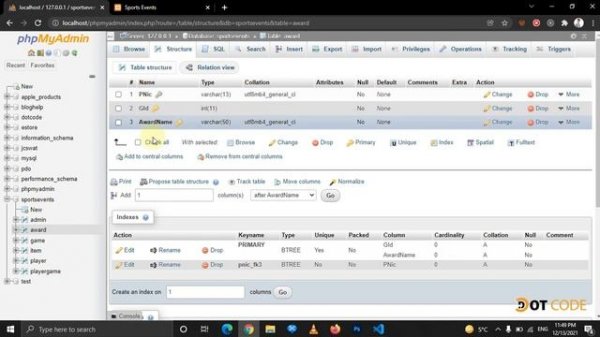 51 Add awards in PHP PDO in Pashto - Dot Code