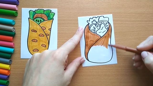 Как нарисовать ШАУРМУ / мультик раскраска для детей / Нарисуй Ка смотреть онлайн