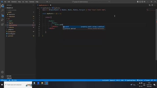 Configurando Rotas das Páginas da Aplicação - React Router Dom - React - TypeScript смотреть онлайн