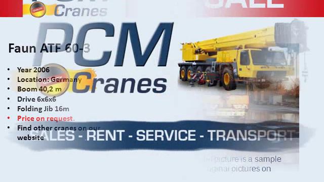 Used mobile crane Tadano Faun ATF 60-3 year 2006 for sale from Germany смотреть онлайн