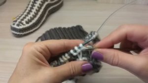 ТАПОЧКИ-НОСКИ на 2 спицах. Вяжем вместе.