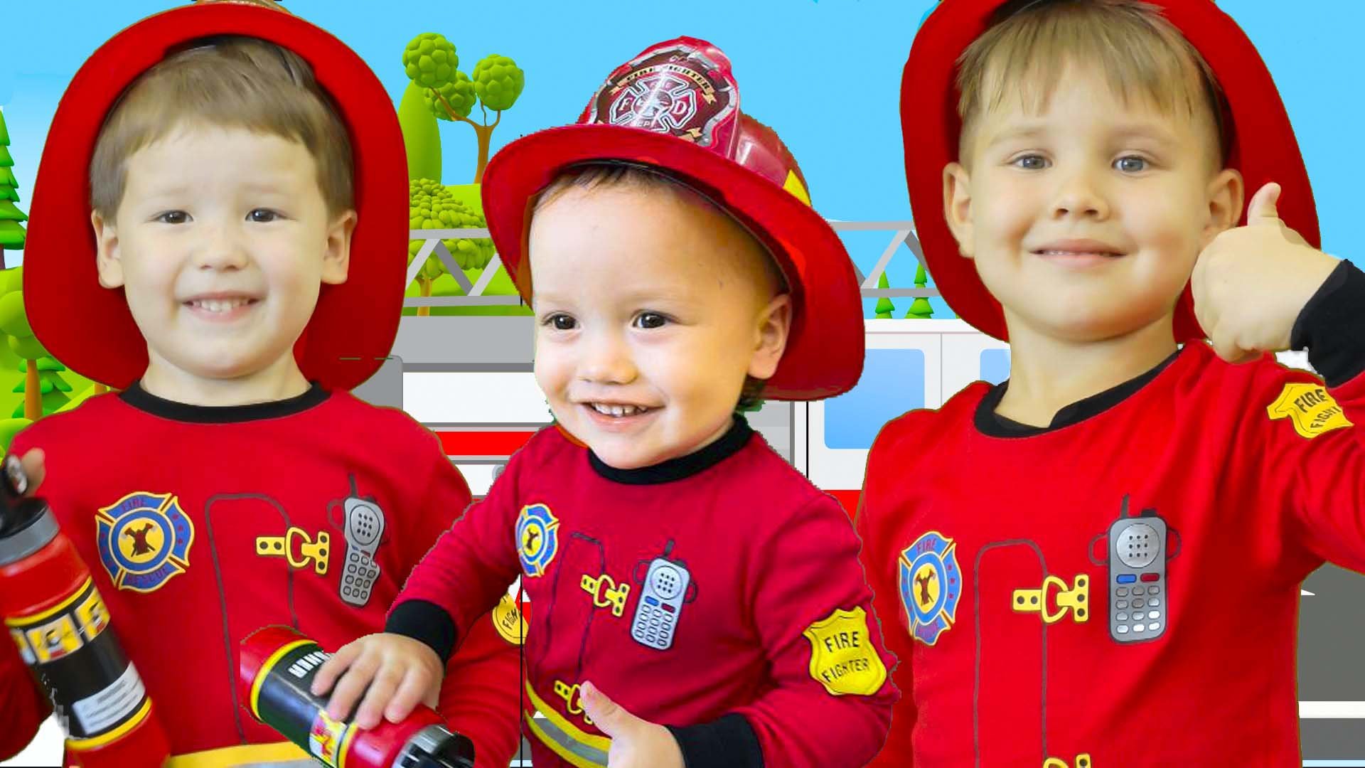 Песня про пожарного - Детские песенки на английском языке. Брозаврики смотреть онлайн