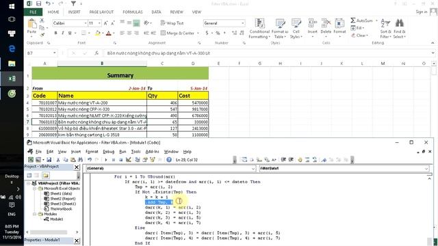 Excel VBA - Summarize data with conditional - Tổng hợp dữ liệu - P2 -Array + Dictationary смотреть онлайн