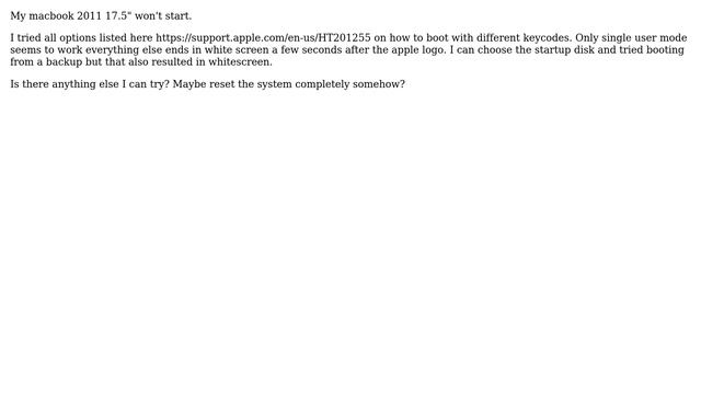 Apple: Macbook white screen of death not able to boot смотреть онлайн