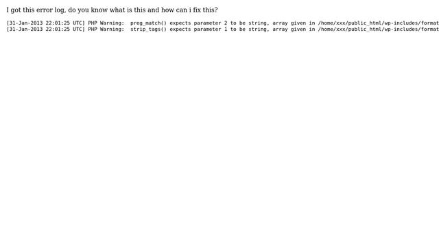 Wordpress: PHP Warning: preg_match() expects & PHP Warning: strip_tags() смотреть онлайн