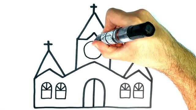 HOW TO DRAW A CHURCH EASY STEP BY STEP смотреть онлайн