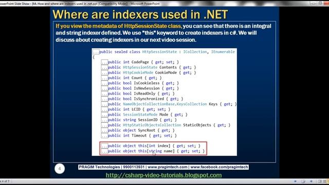 Part 64 - C# Tutorial - How and where are indexers used in .net смотреть онлайн