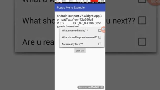Basic PopUp Menu Android App Test for Android tutorials for beginners смотреть онлайн