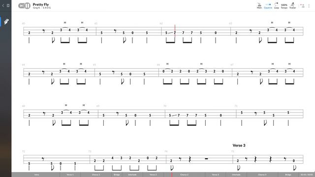 The Offspring - Pretty Fly BASS TAB PLAY ALONG
