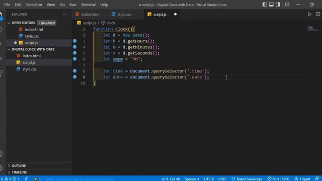 Digital Clock with Date using HTML, CSS and JavaScript | JavaScript Project смотреть онлайн