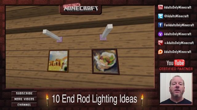 10 COOL IDEAS FOR LIGHTING WITH END RODS - A Minecraft How-To Video смотреть онлайн