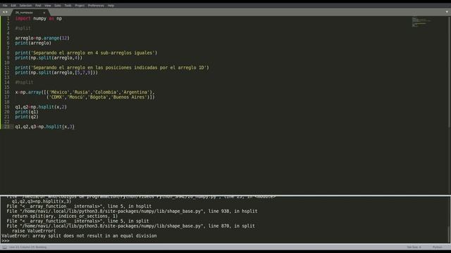 Separar arreglos con NumPy [Python] смотреть онлайн