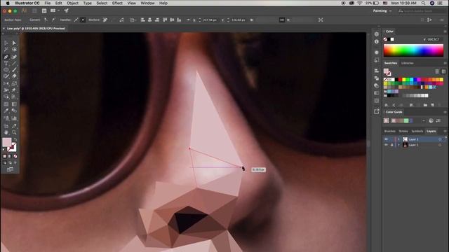 Полигональное рисование Low Poly art tutorial Adobe Illustrator смотреть онлайн