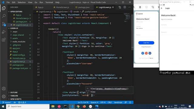 React Native | App UI | Login Screen UI Design | Part - 3 смотреть онлайн