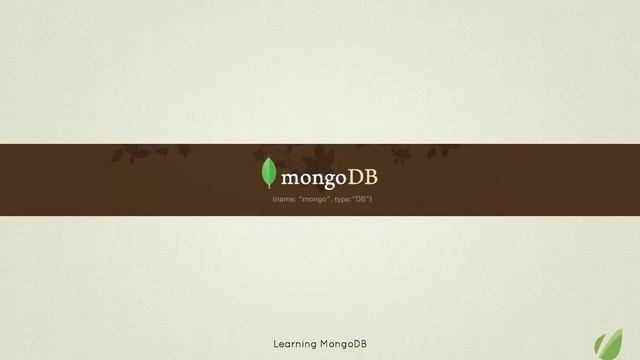 Learning MongoDB Part01 Intro