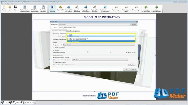 Tutorial 3D PDF Maker for AutoCAD - 10. Cambiare le caratteristiche delle Viste 3D смотреть онлайн