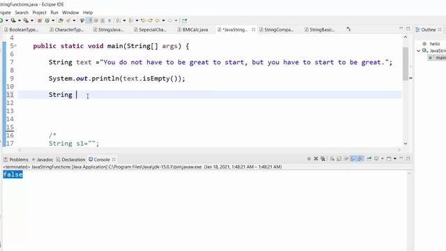 04 Java Strings, The Basics + Functions + Comparisons смотреть онлайн